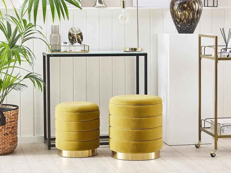 Pufu komplekts Berwyn 1577 (Tumši dzeltens)