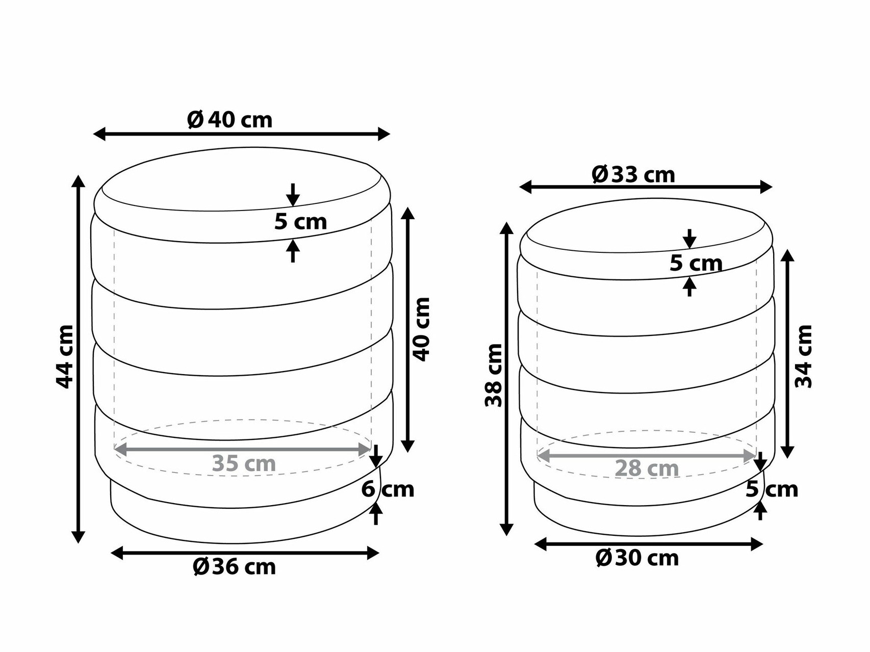Pufu komplekts Berwyn 1577 (Tumši dzeltens)