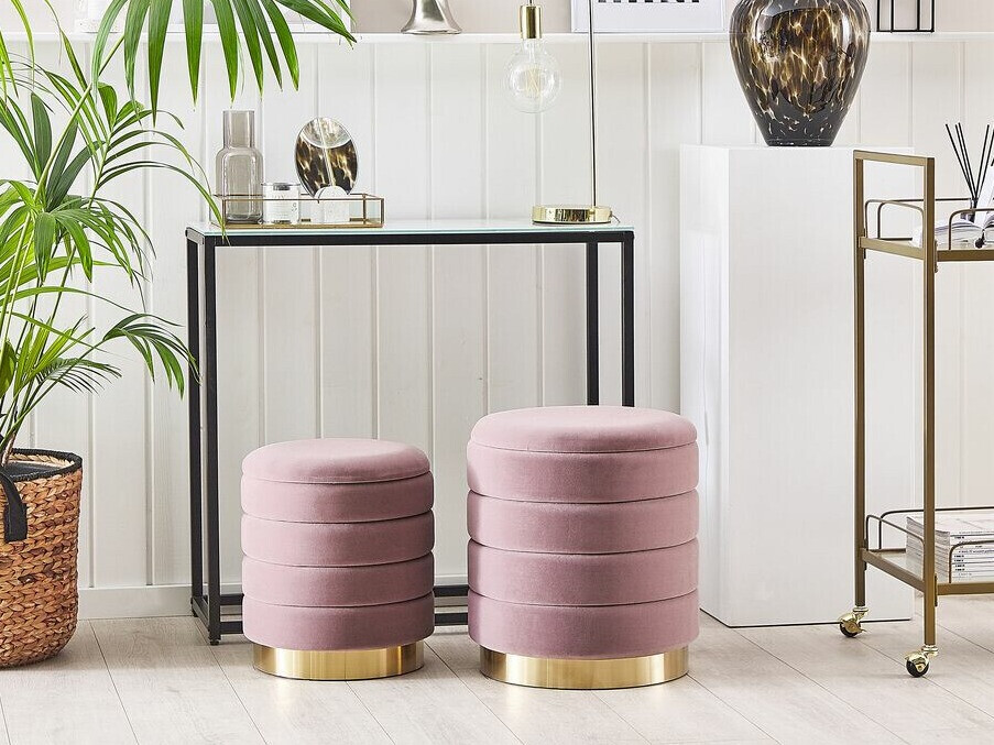 Pufu komplekts Berwyn 1577 (Tumši rozā)