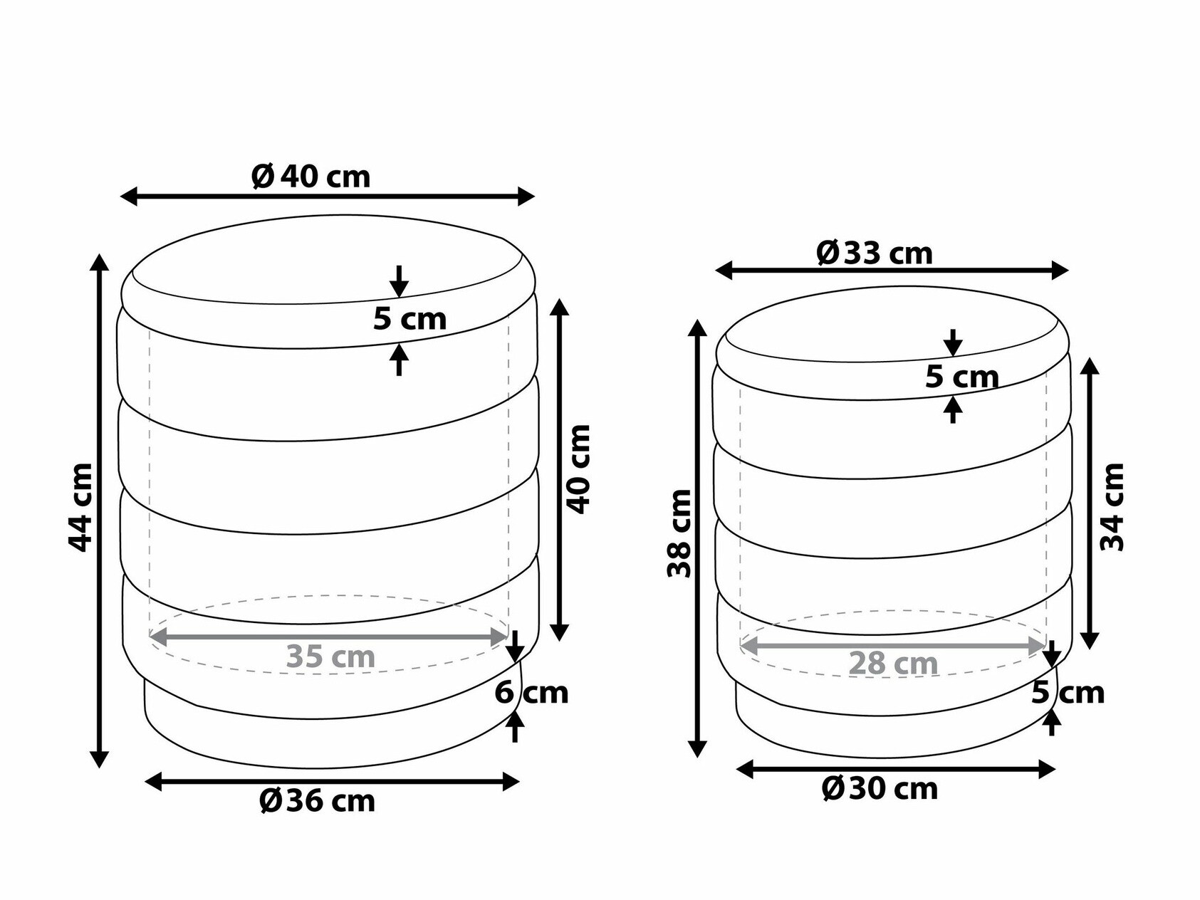 Pufu komplekts Berwyn 1577 (Tumši rozā)