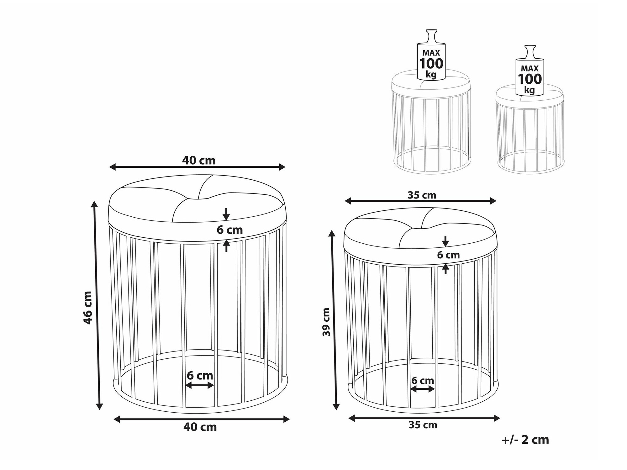 Комплект пуфов Berwyn 1578 (Зелёный)