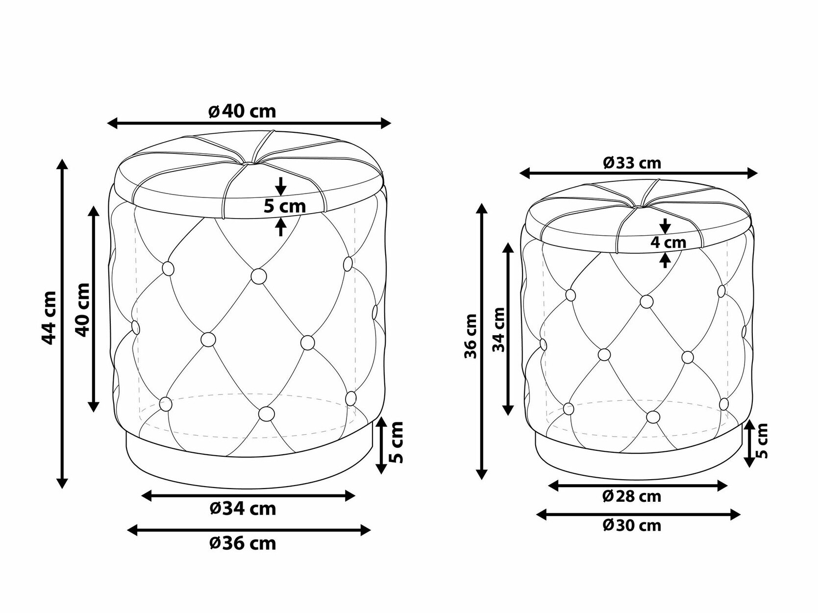Комплект пуфов Berwyn 1580 (Серый)