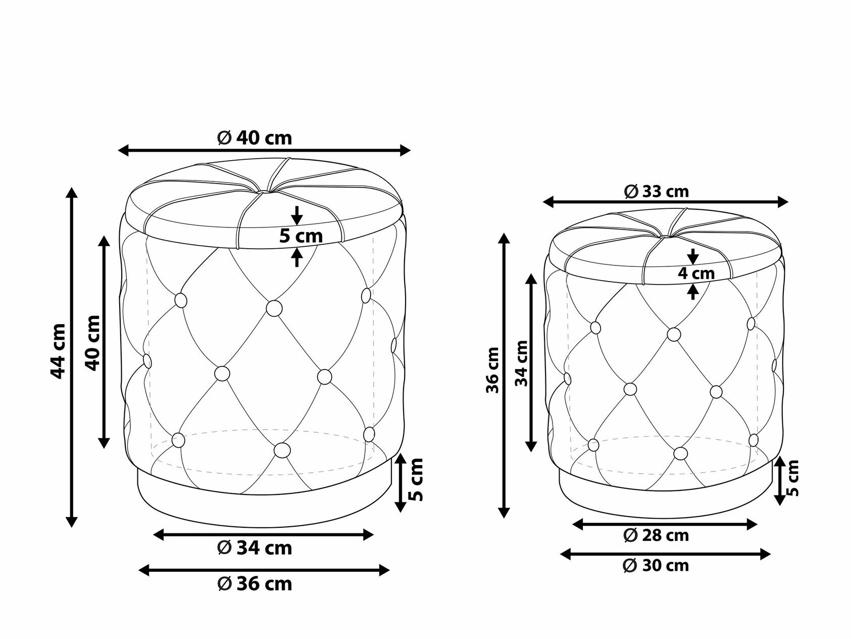 Pufu komplekts Berwyn 1580 (Taupe)
