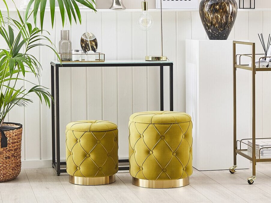 Pufu komplekts Berwyn 1580 (Tumši dzeltens)