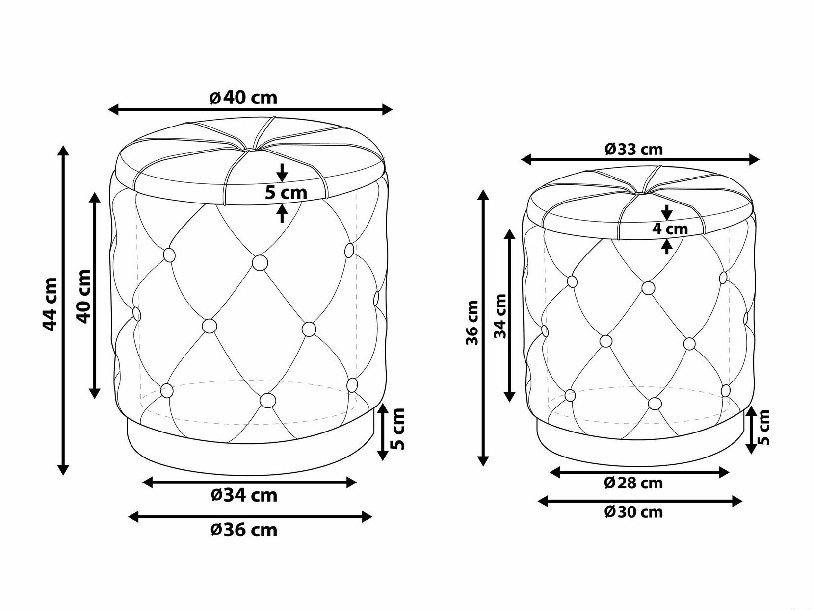 Pufu komplekts Berwyn 1580 (Tumši dzeltens)