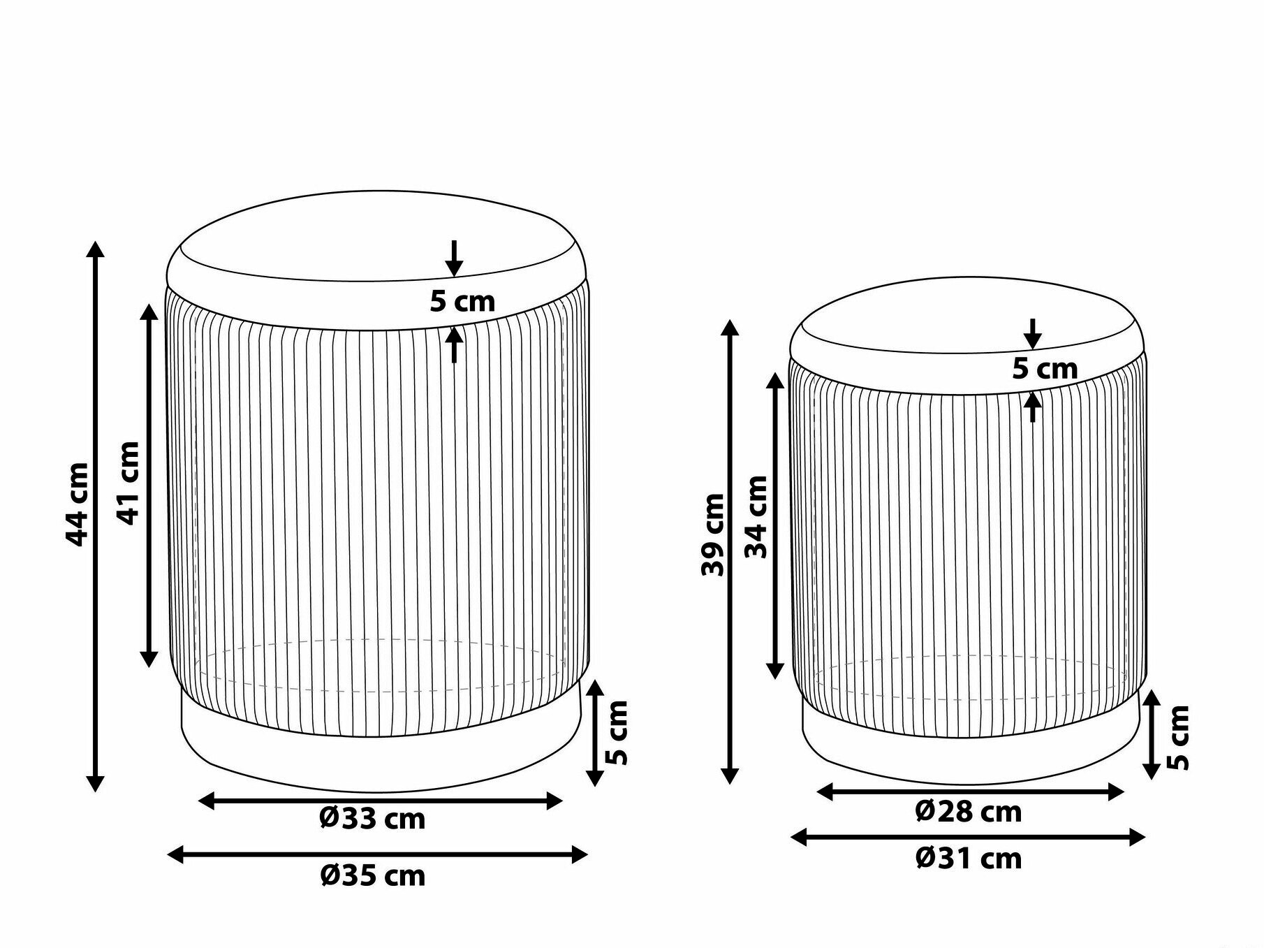 Pufu komplekts Berwyn 1583 (Oranžs)