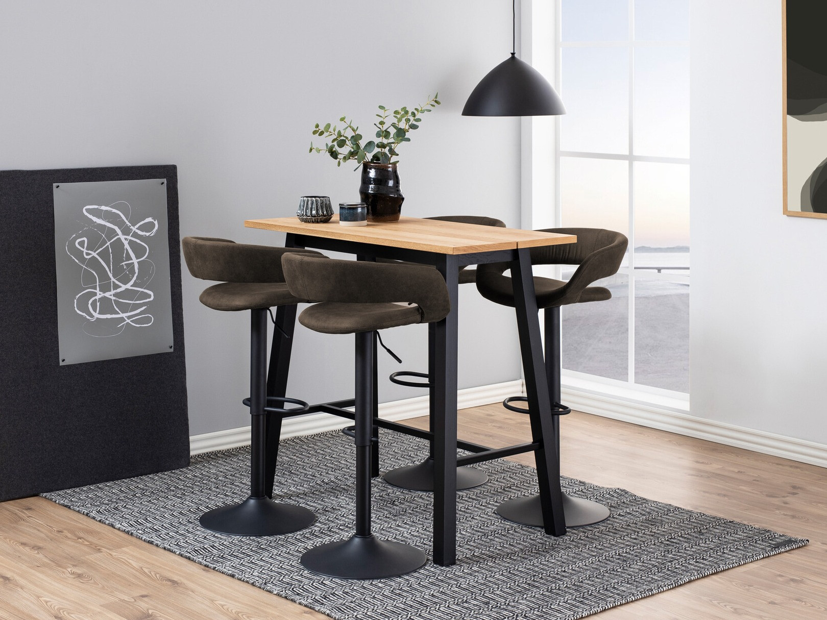 Низкий барный стул Norsica 280 (Антрацит + Чёрный)