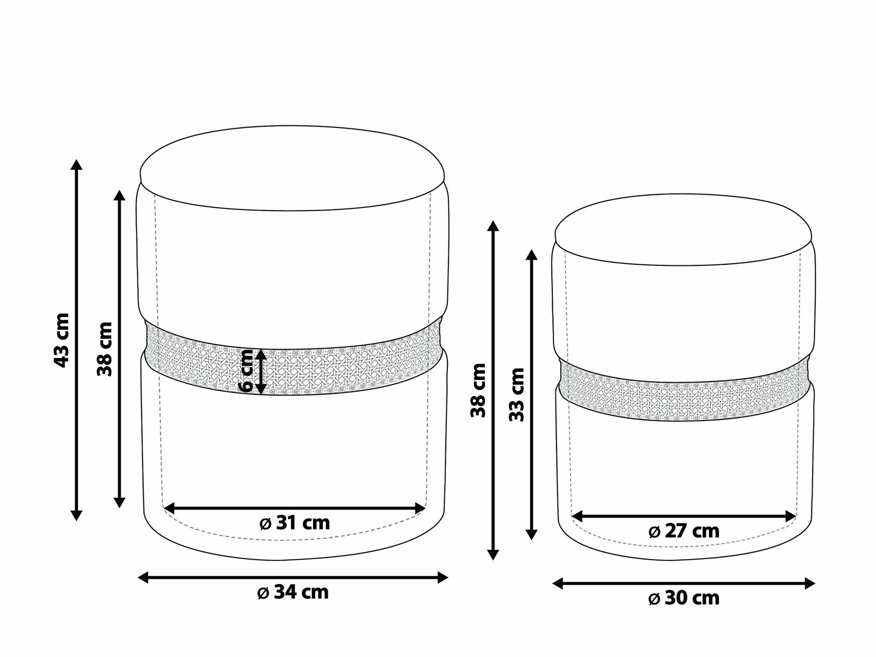 Pufu komplekts Berwyn 1600 (Bēšs)