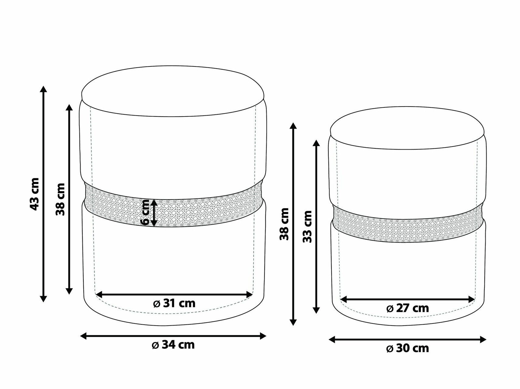 Pufu komplekts Berwyn 1600 (Taupe)