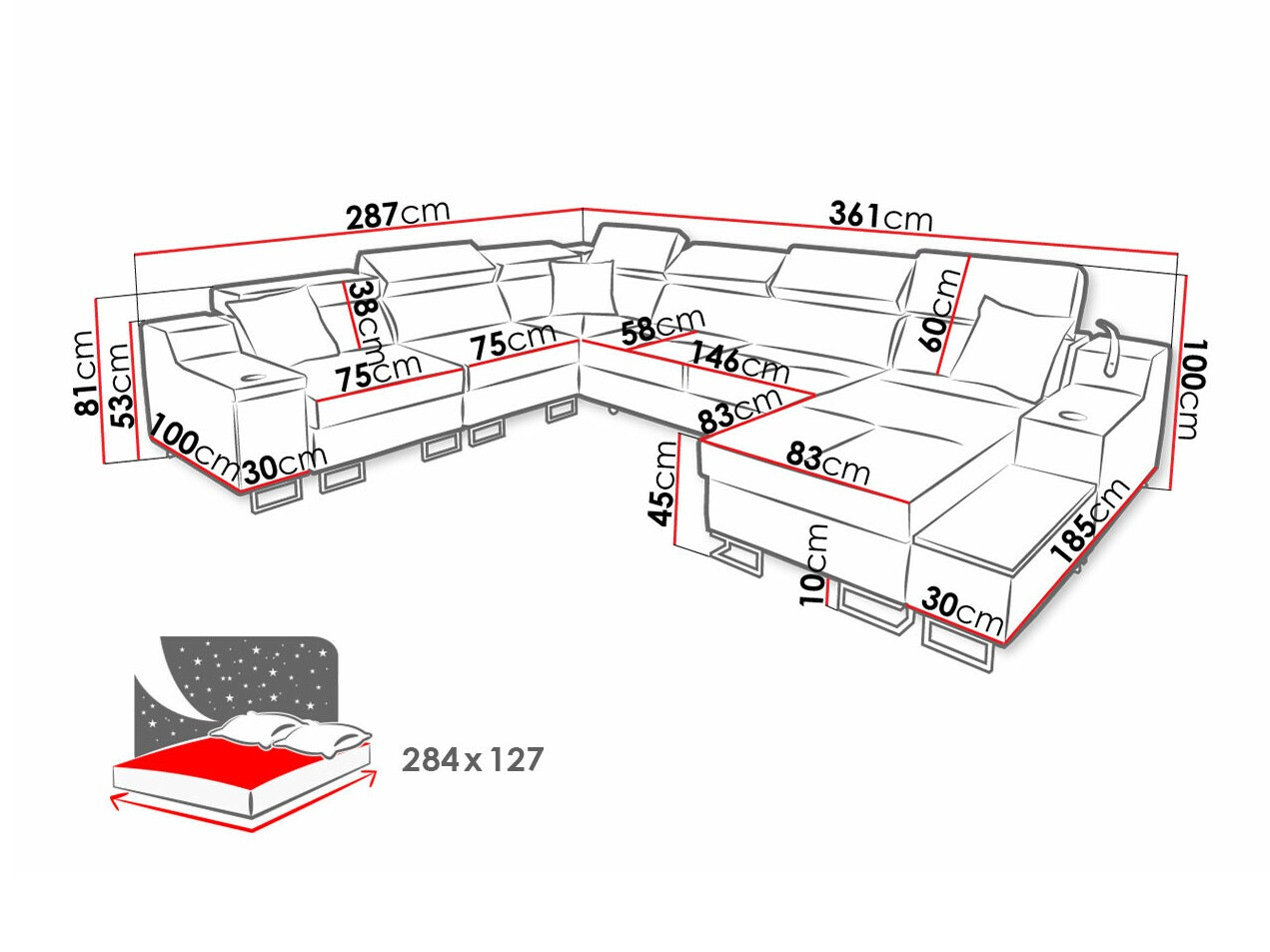 Stūra dīvāns Sarasota 160 (Uttario Velvet 2979 + Uttario Velvet 2980)