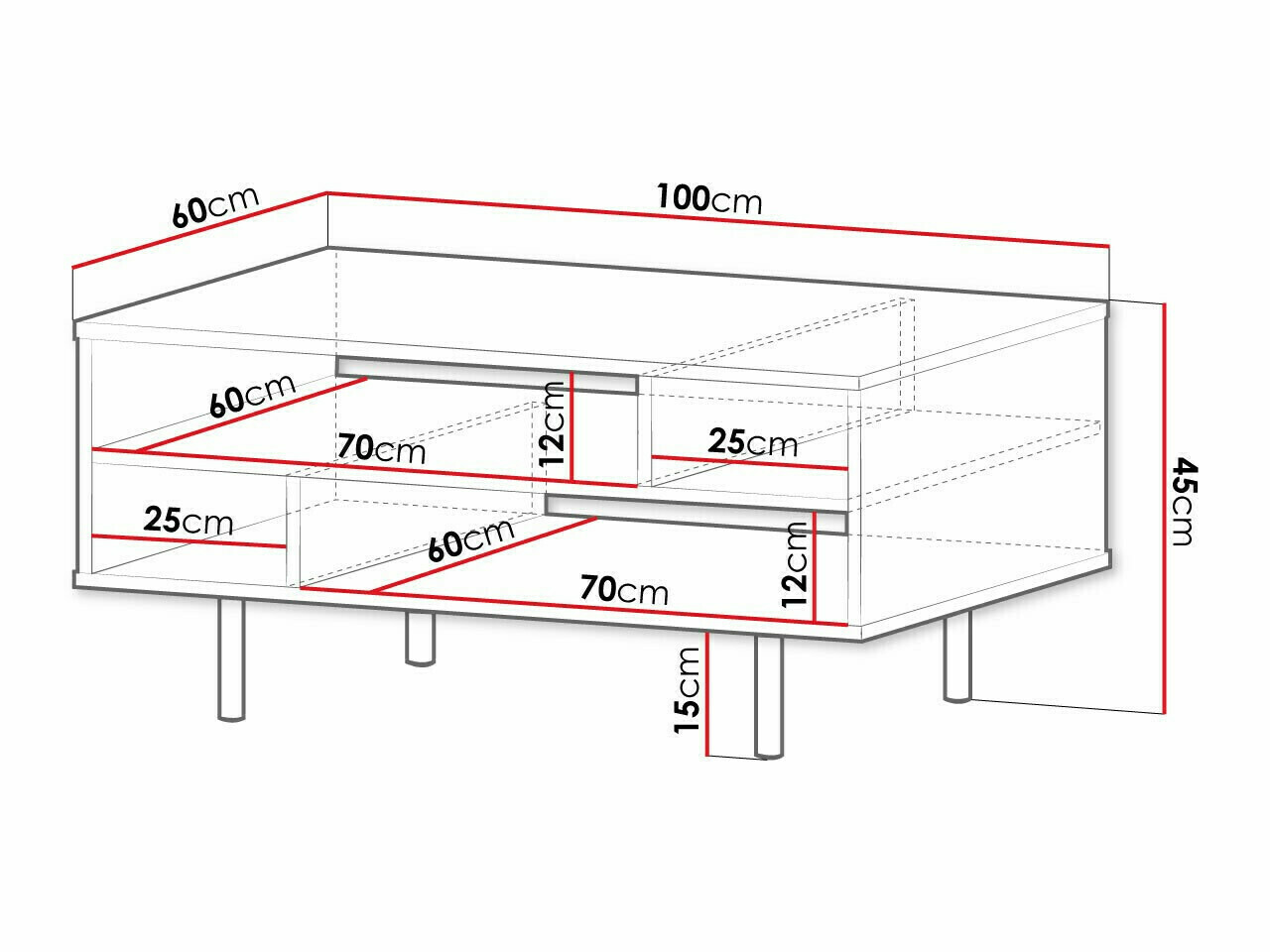 Журнальный столик Virdomi 102 (Чёрный)