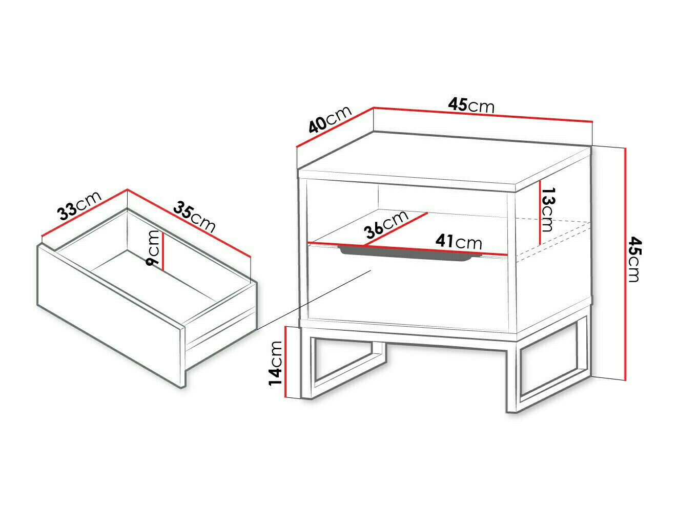 Прикроватная тумбочка Romcama 107