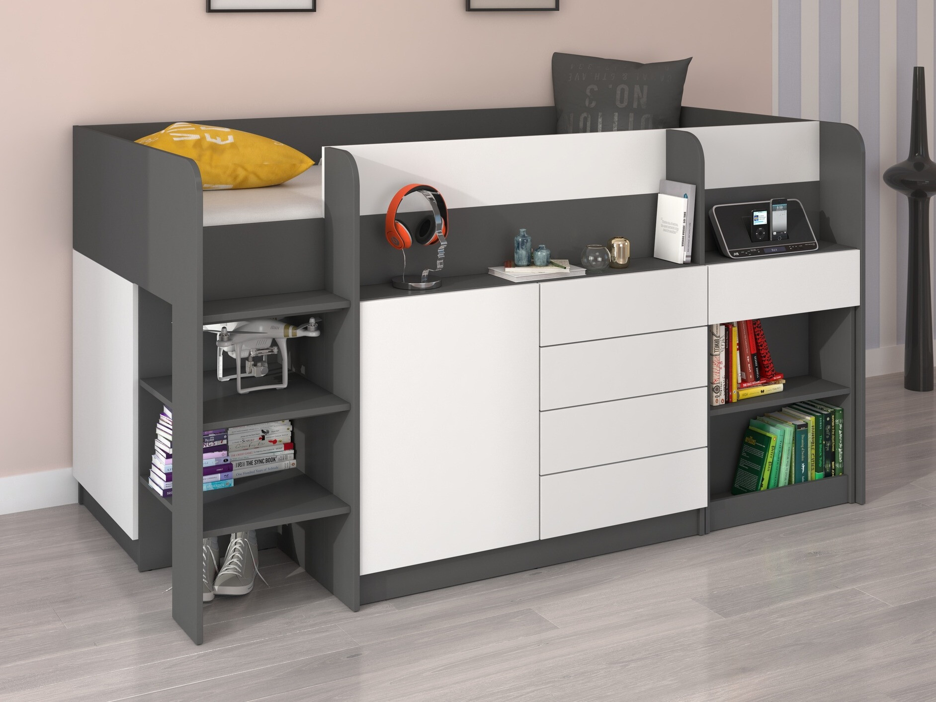 Augsta gulta Gilroy 116 (Grafīts + Balts)