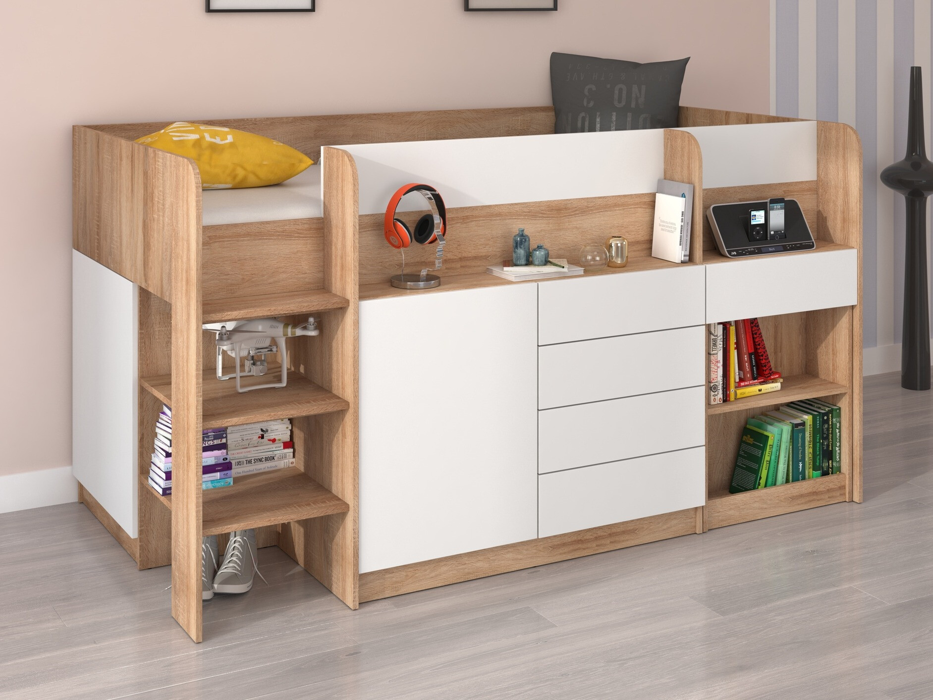 Augsta gulta Gilroy 116 (Sonomas ozols + Balts)