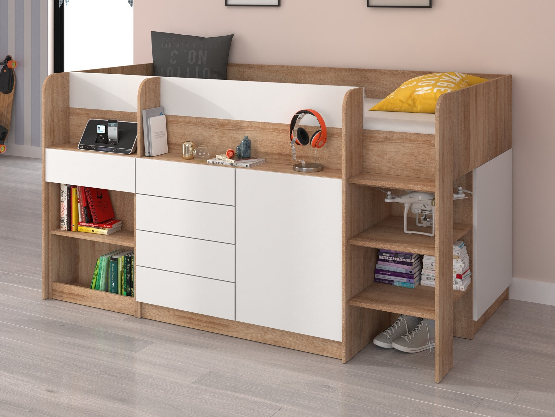 Augsta gulta Gilroy 116 (Sonomas ozols + Balts)