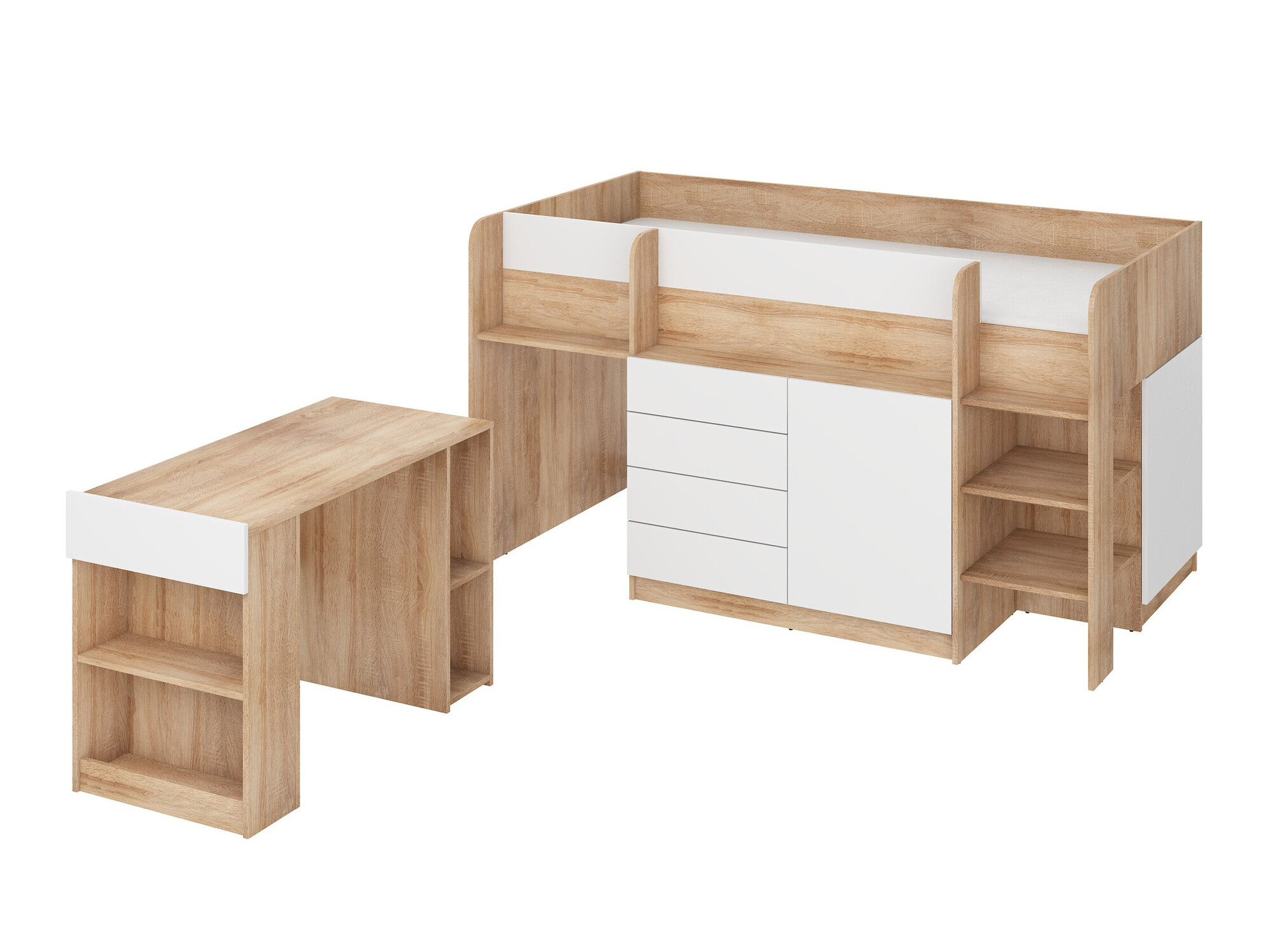 Augsta gulta Gilroy 116 (Sonomas ozols + Balts)