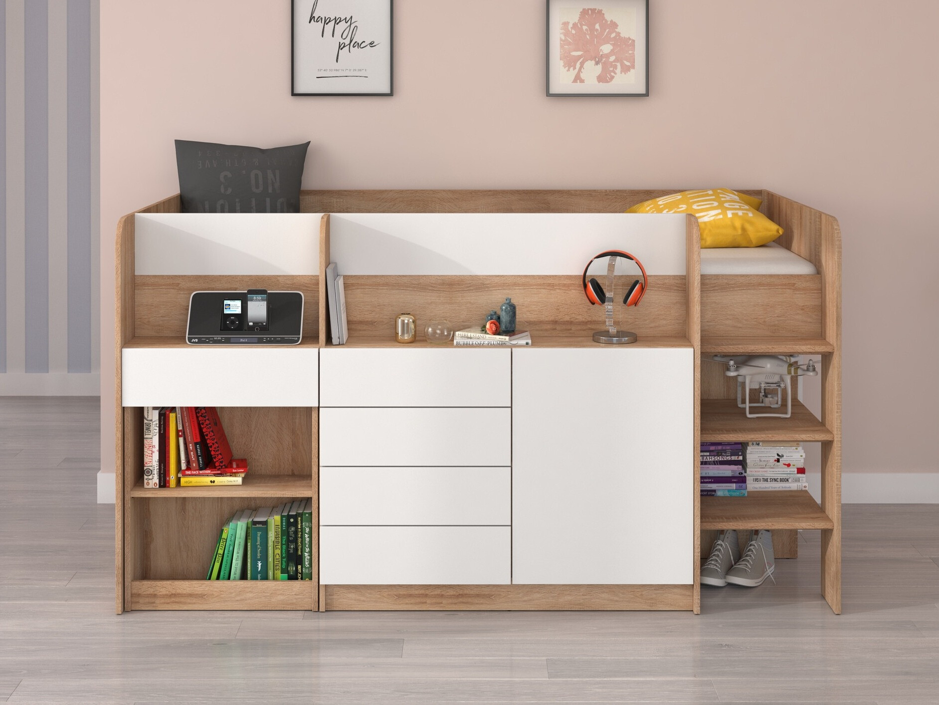 Augsta gulta Gilroy 116 (Sonomas ozols + Balts)