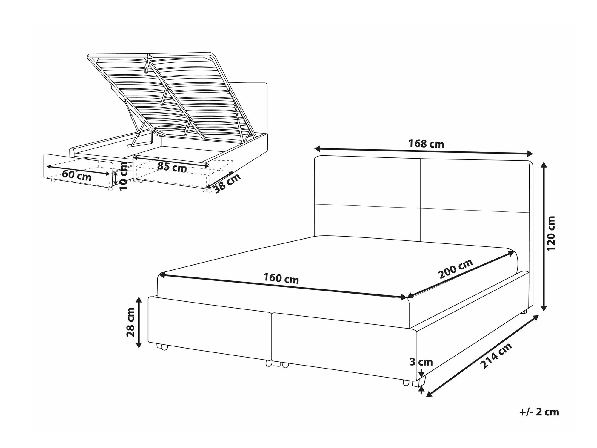 Кровать Berwyn 1615 (Чёрный)
