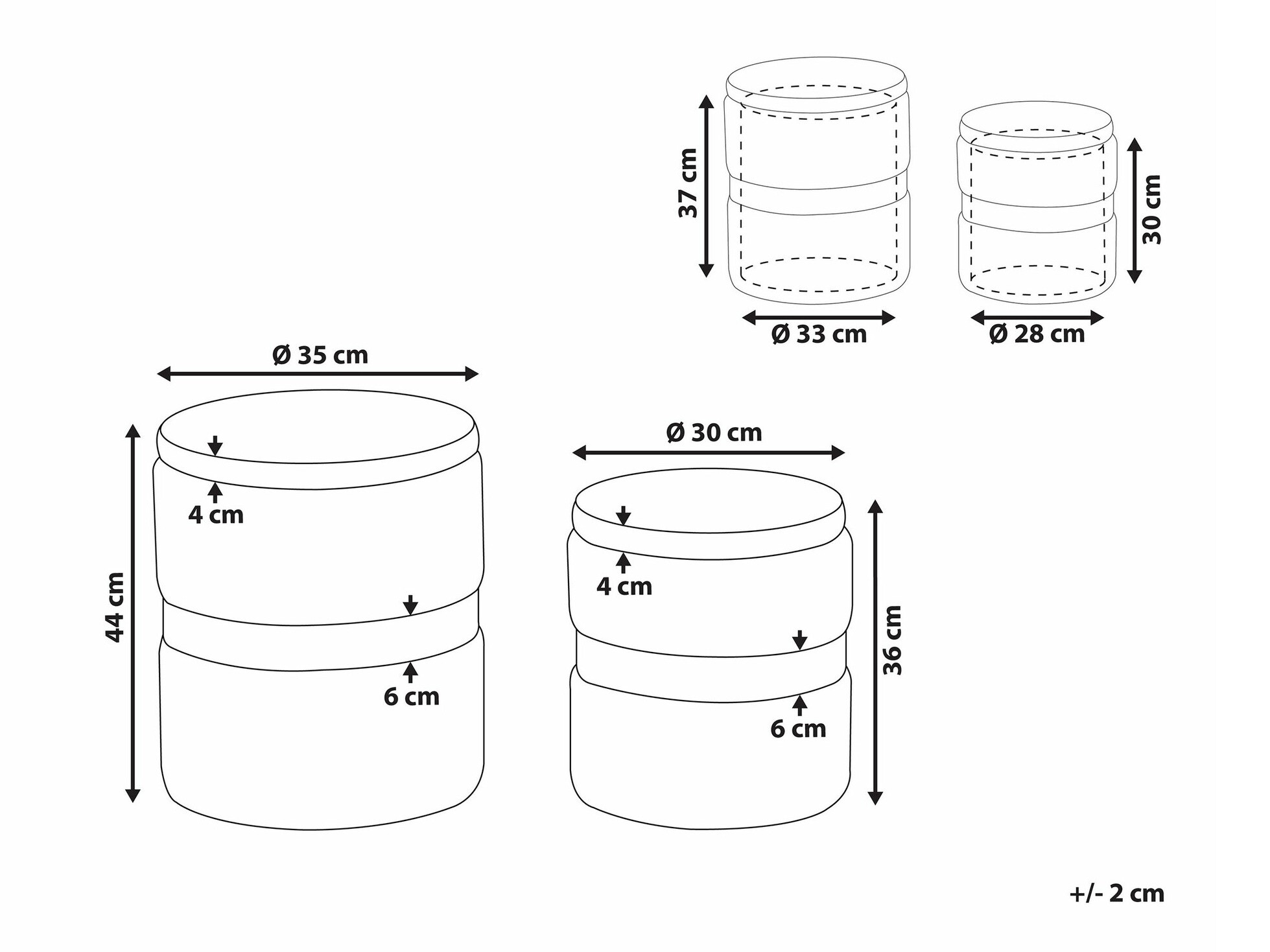 Pufu komplekts Berwyn 1629 (Melns)