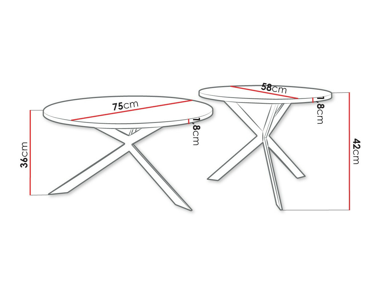 Žurnālu galdiņu komplekts Oswego 108 (Balts + Melns)