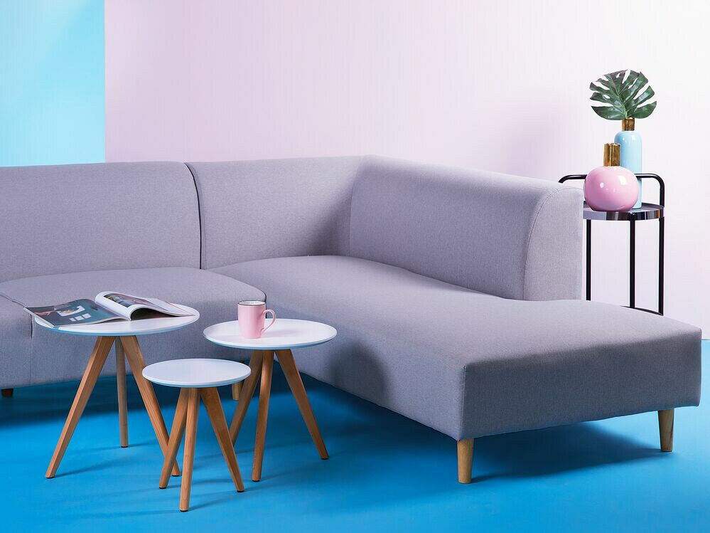 Kafijas galdiņu komplekts Berwyn 1739 (Balts + Gaišs koks)