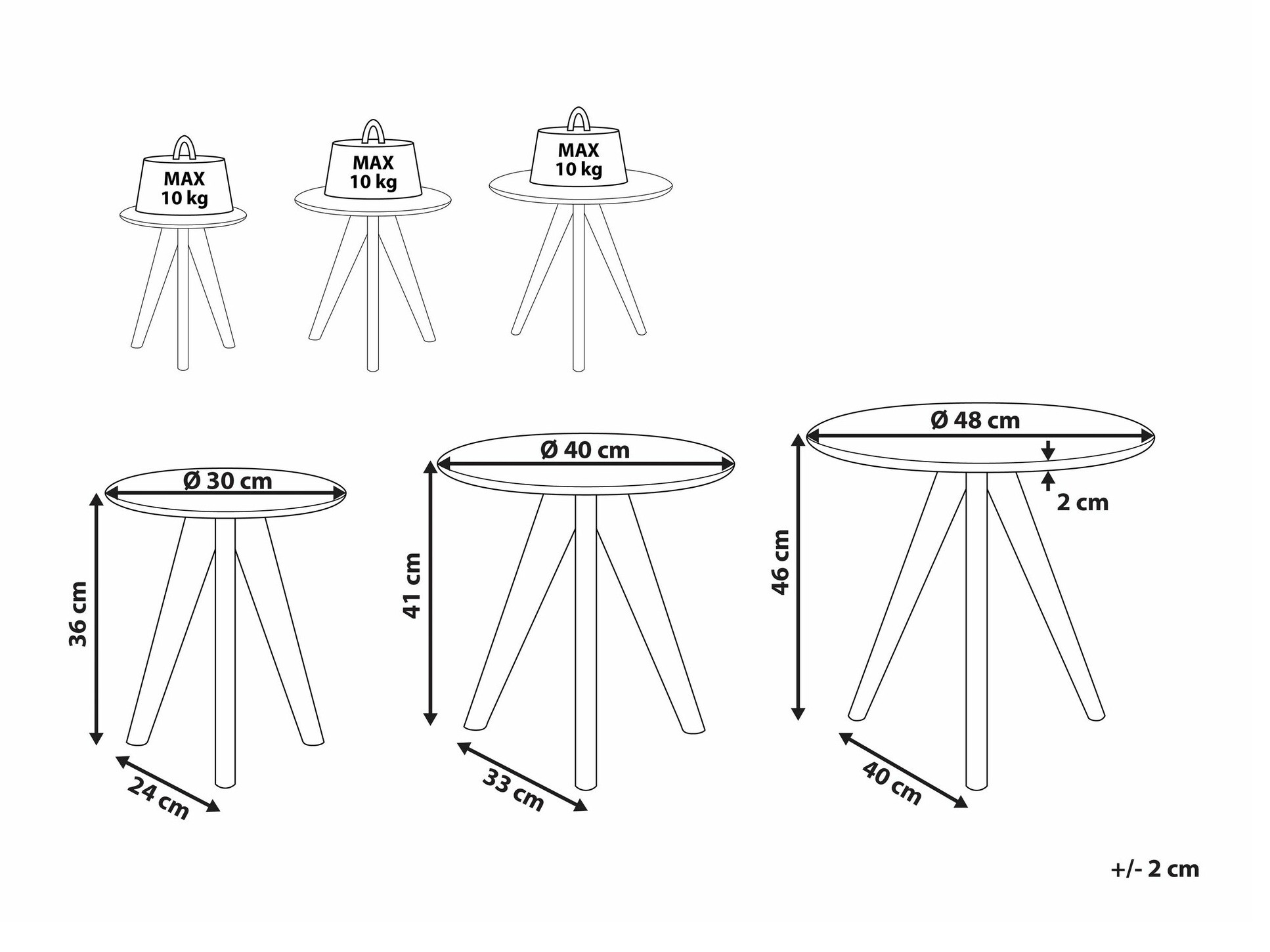 Kafijas galdiņu komplekts Berwyn 1739 (Balts + Gaišs koks)