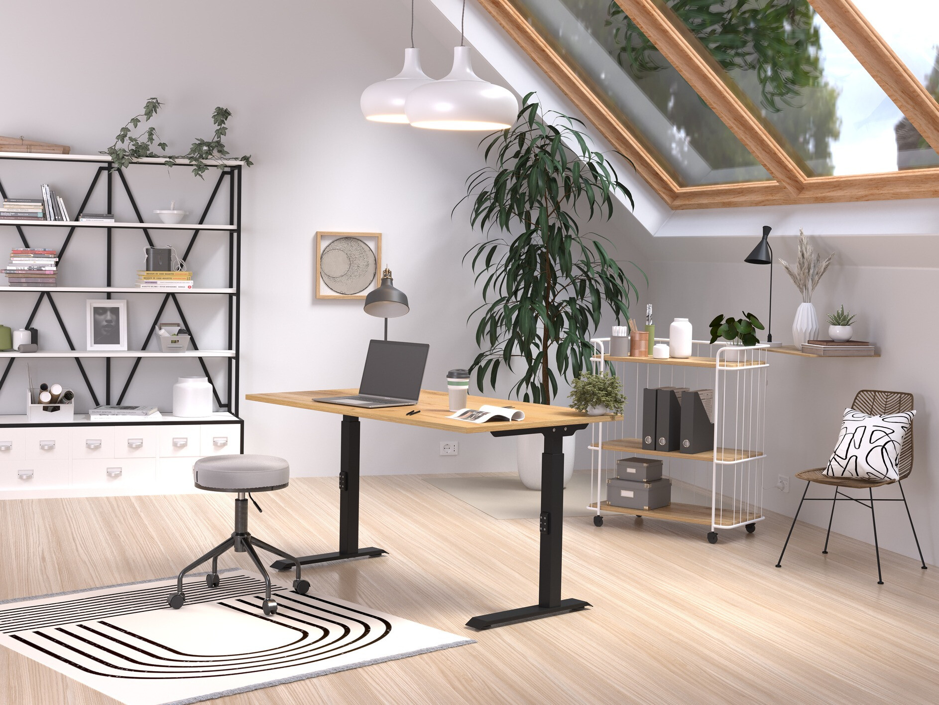 Письменный cтол Sacramento 420 (Navarra дуб + Чёрный)