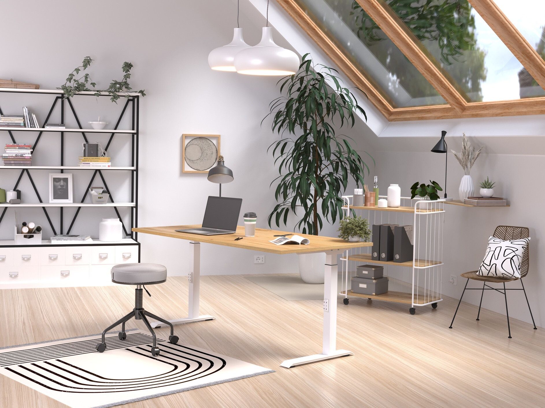 Письменный cтол Sacramento 421 (Navarra дуб + Белый)