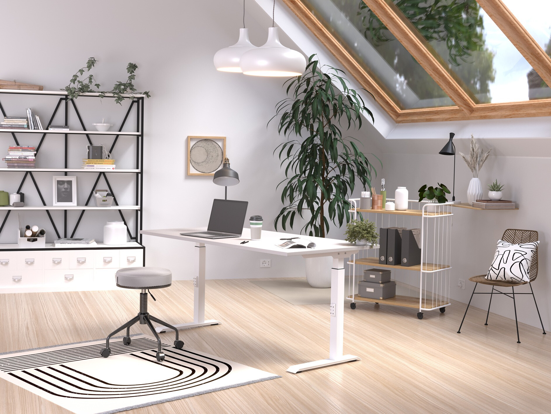 Письменный cтол Sacramento 421 (Серый + Белый)