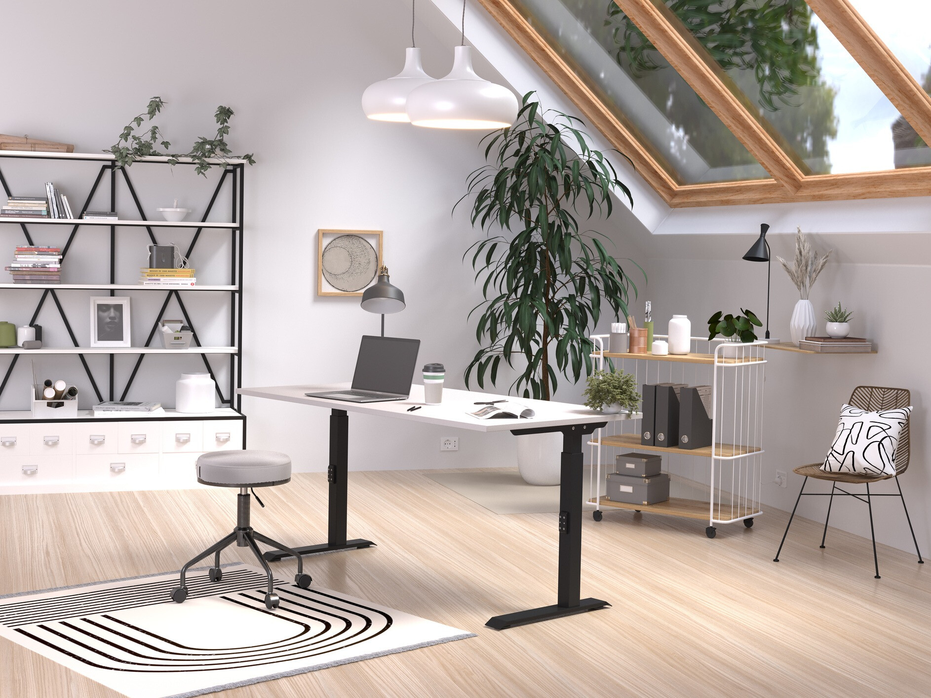 Письменный cтол Sacramento 421 (Серый + Чёрный)