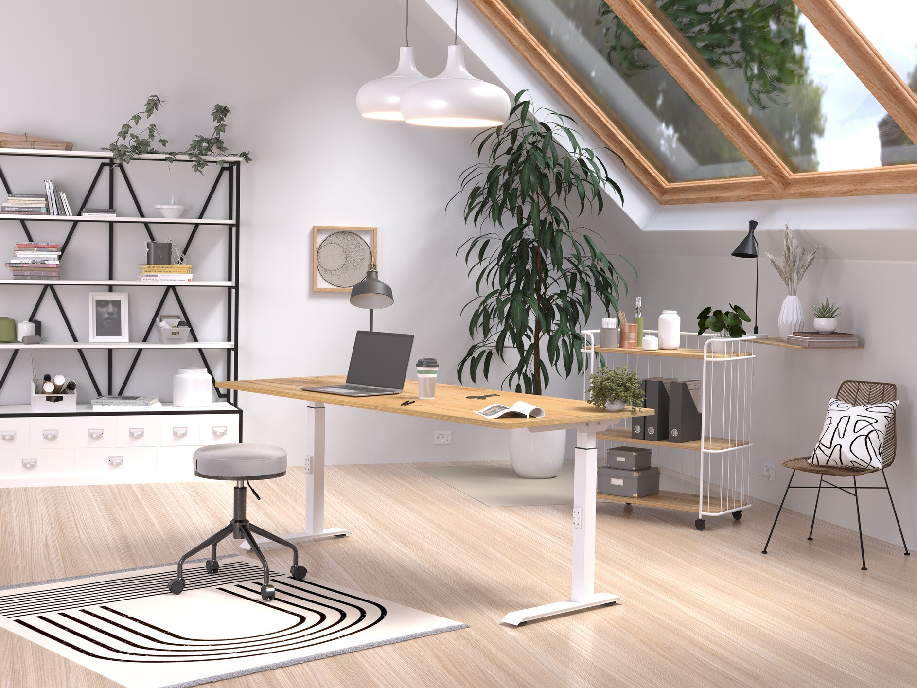 Письменный cтол Sacramento 422 (Navarra дуб + Белый)