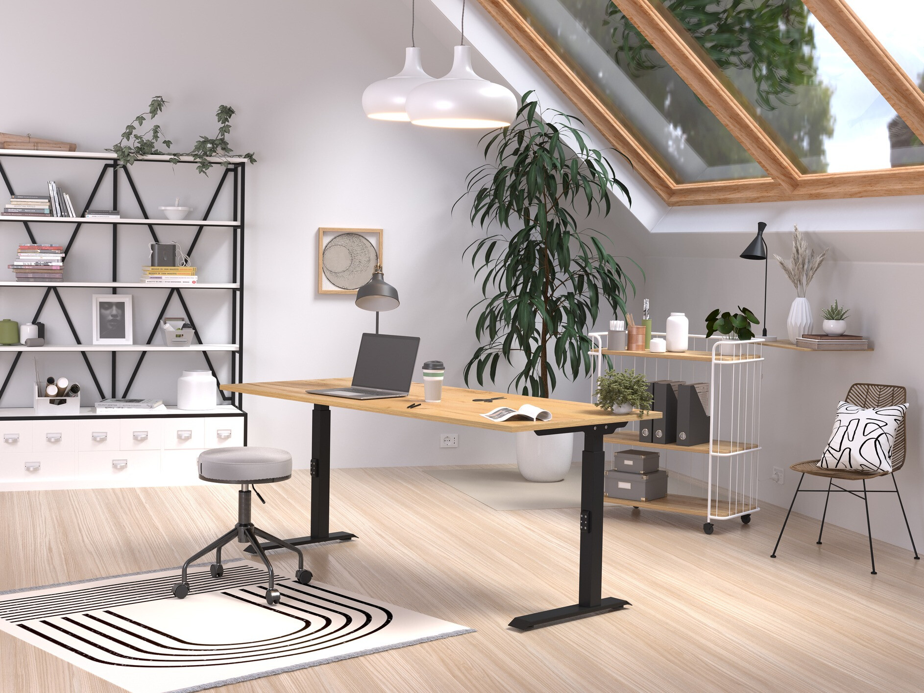 Письменный cтол Sacramento 422 (Navarra дуб + Чёрный)