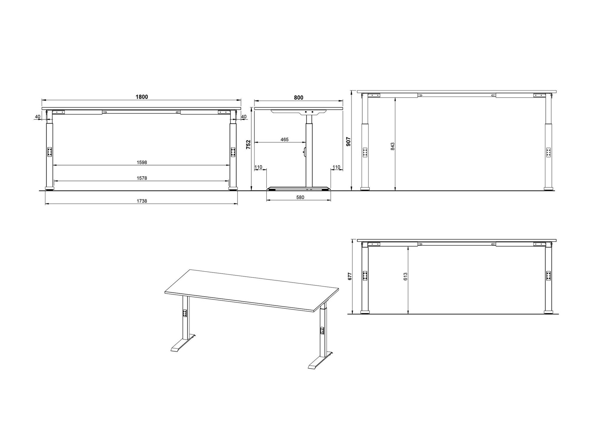 Письменный cтол Sacramento 422 (Navarra дуб + Чёрный)