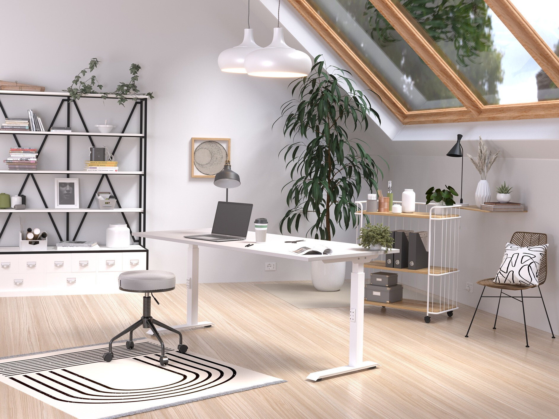 Письменный cтол Sacramento 422 (Серый + Белый)