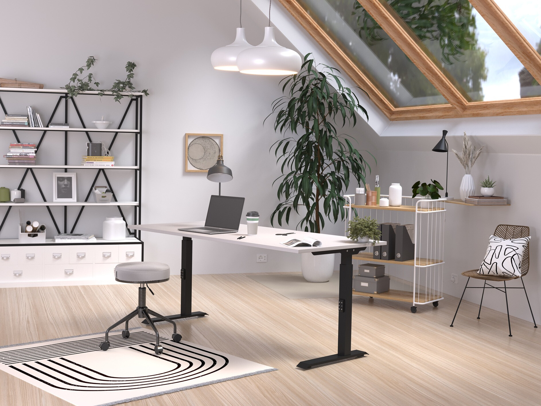 Письменный cтол Sacramento 422 (Серый + Чёрный)