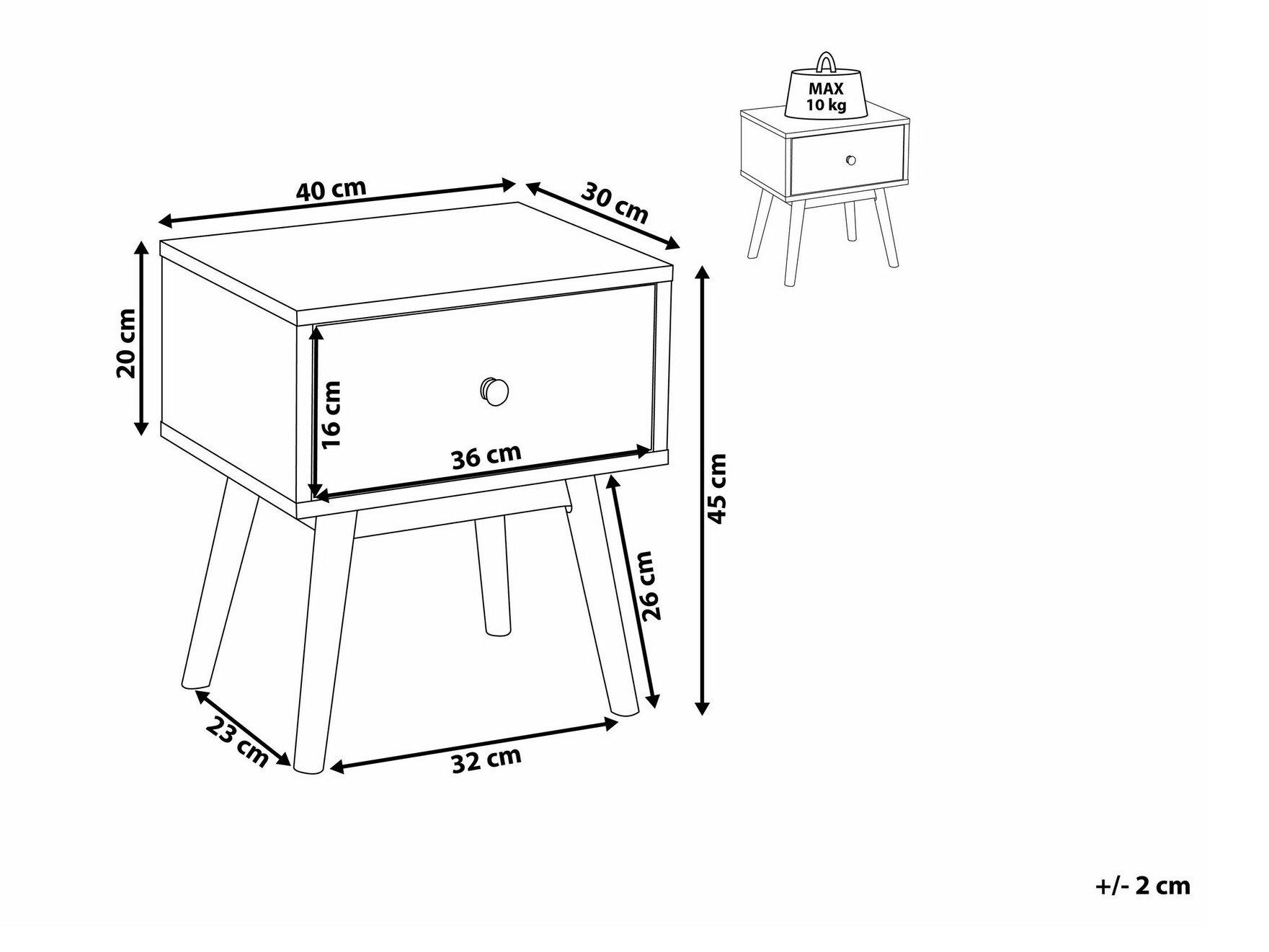 Прикроватная тумбочка Berwyn 1640