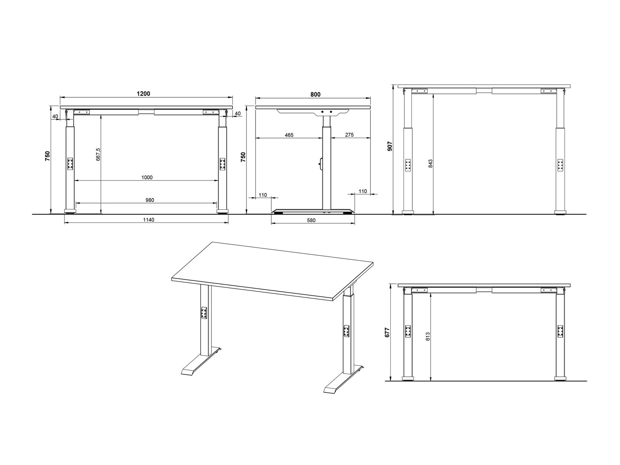 Rakstāmgalds Sacramento 420 (Navarra ozols + Melns)