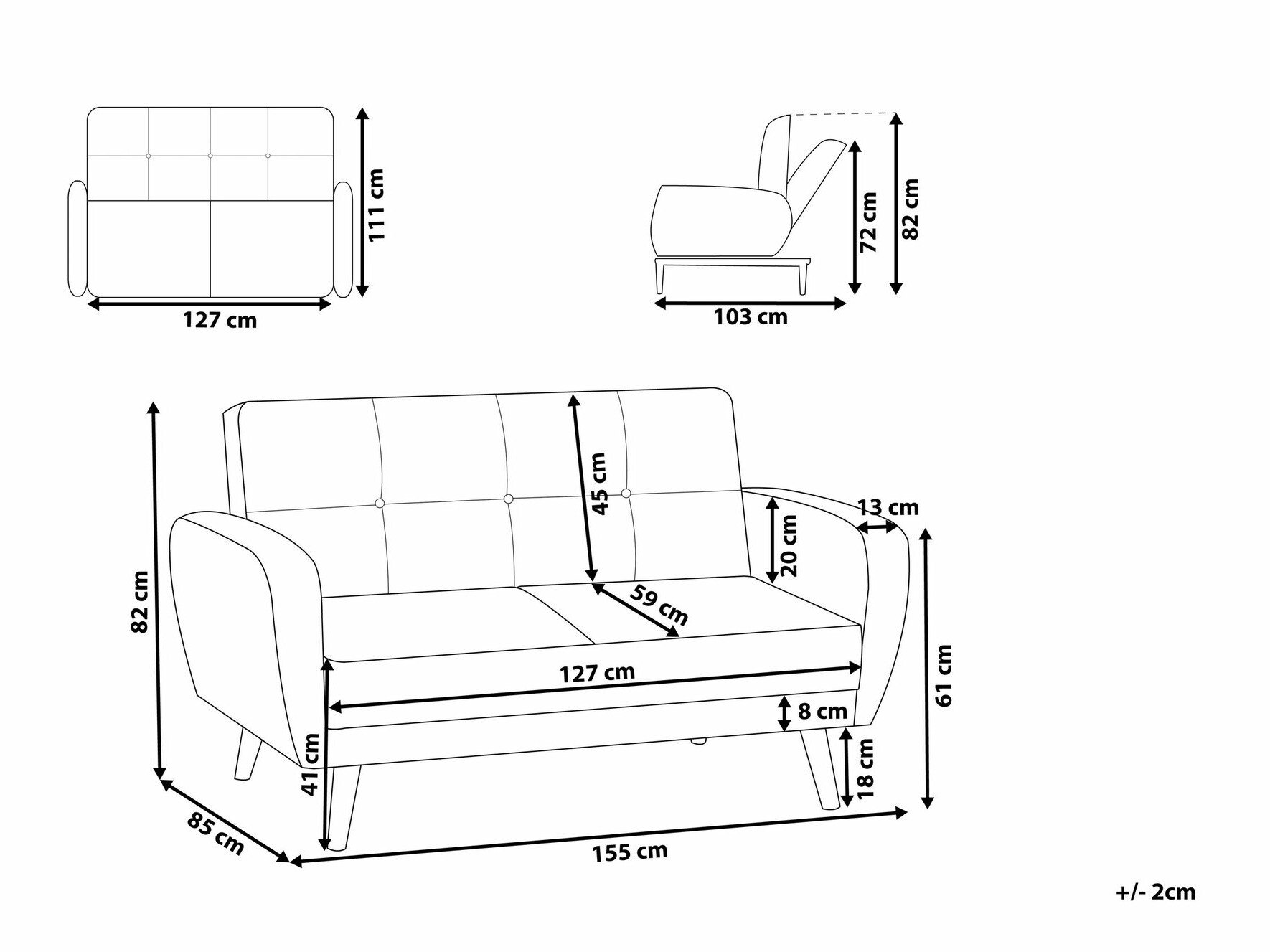 Диван-кровать Etlivi 103 (Серый)