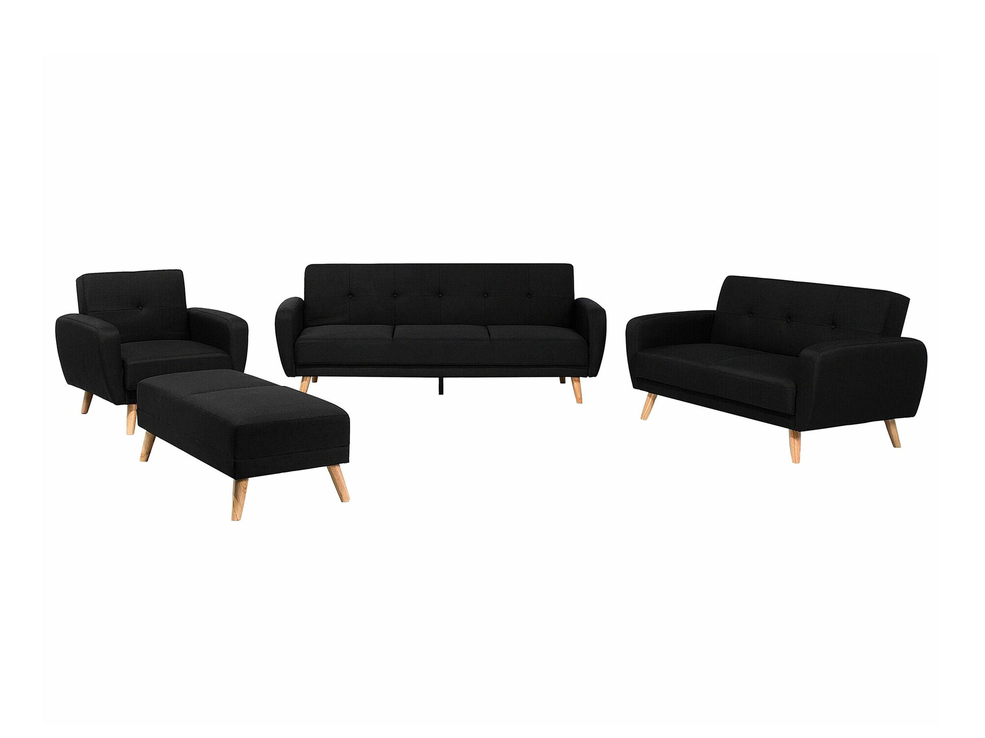 Mīksto mēbeļu komplekts Etlivi 104 (Melns)