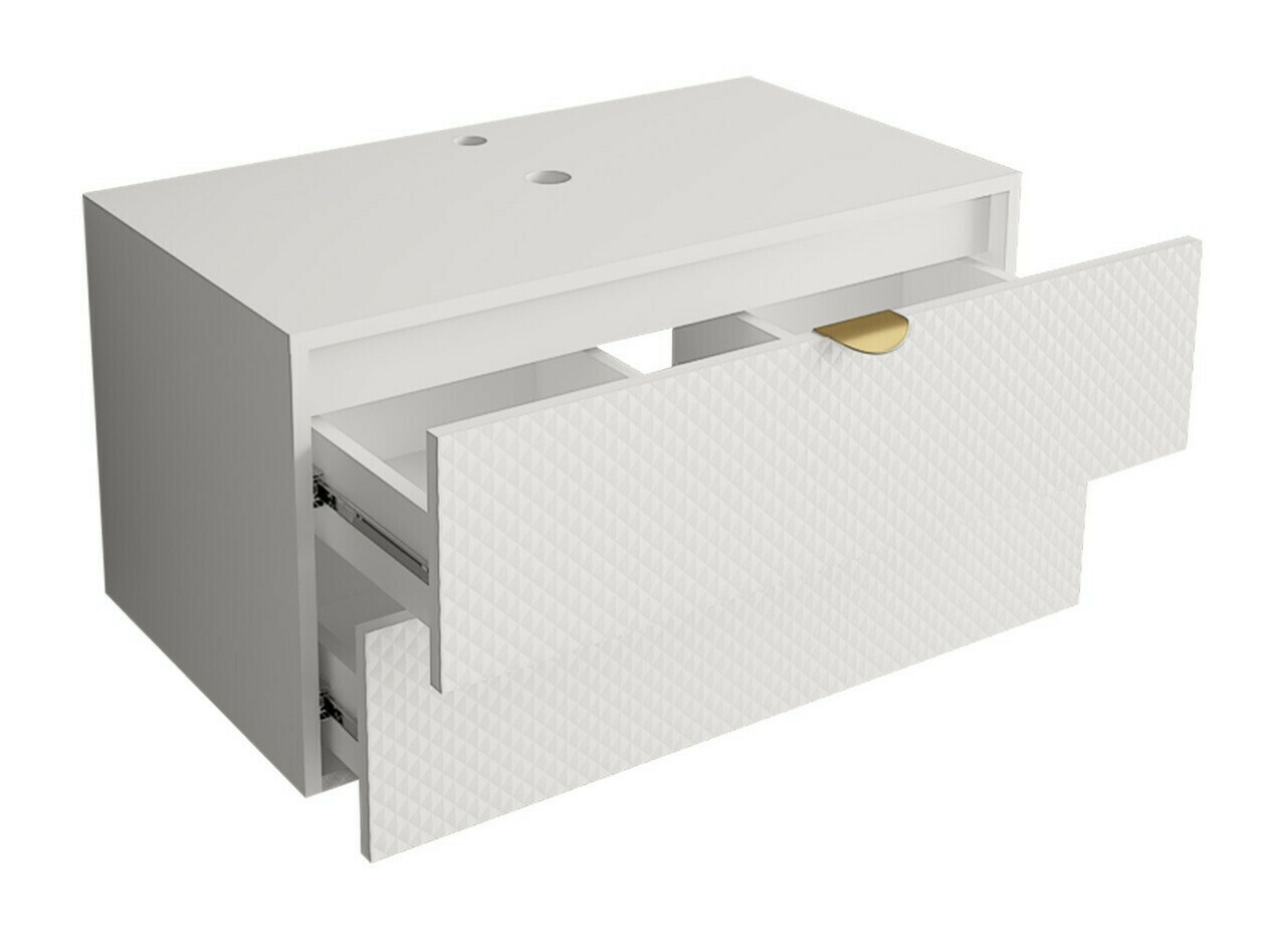 Piekarams vannas istabas skapītis izlietnei Fenenou 101 (Balts)