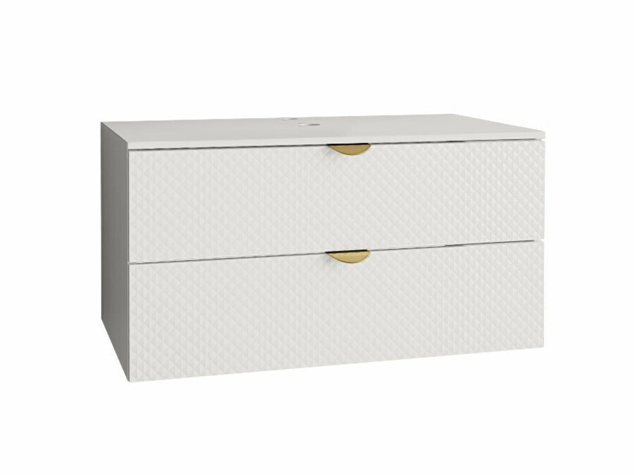 Piekarams vannas istabas skapītis izlietnei Fenenou 101 (Balts)