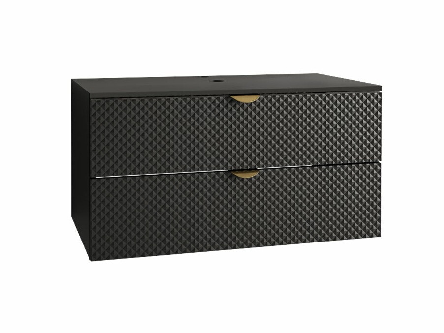 Piekarams vannas istabas skapītis izlietnei Fenenou 101 (Melns)