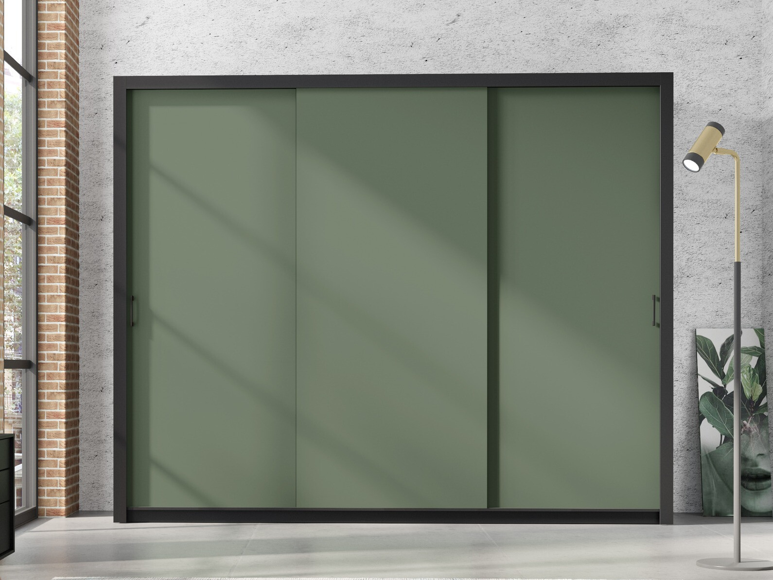 Шкаф Murrieta 193 (Чёрный + Зелёный)