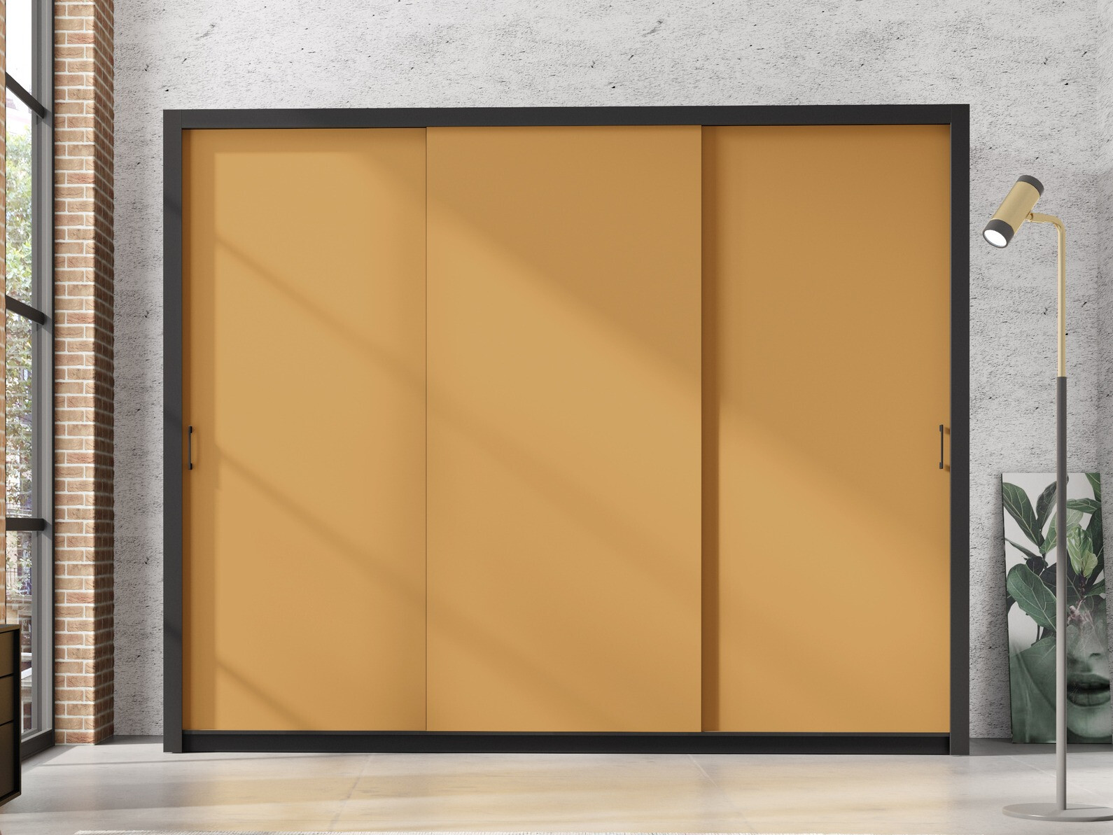 Skapis Murrieta 193 (Melns + Dzeltens)