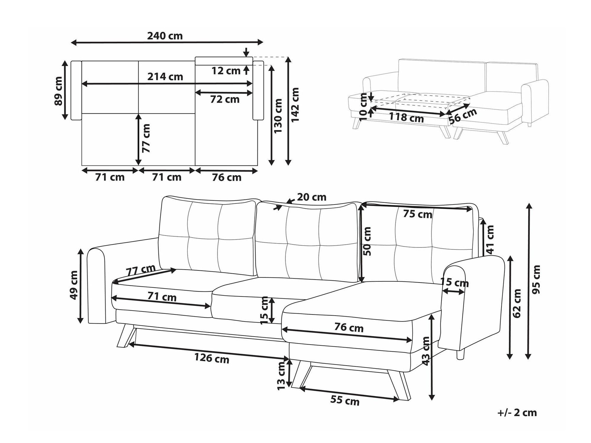 Угловой диван Berwyn 1656 (Белый)