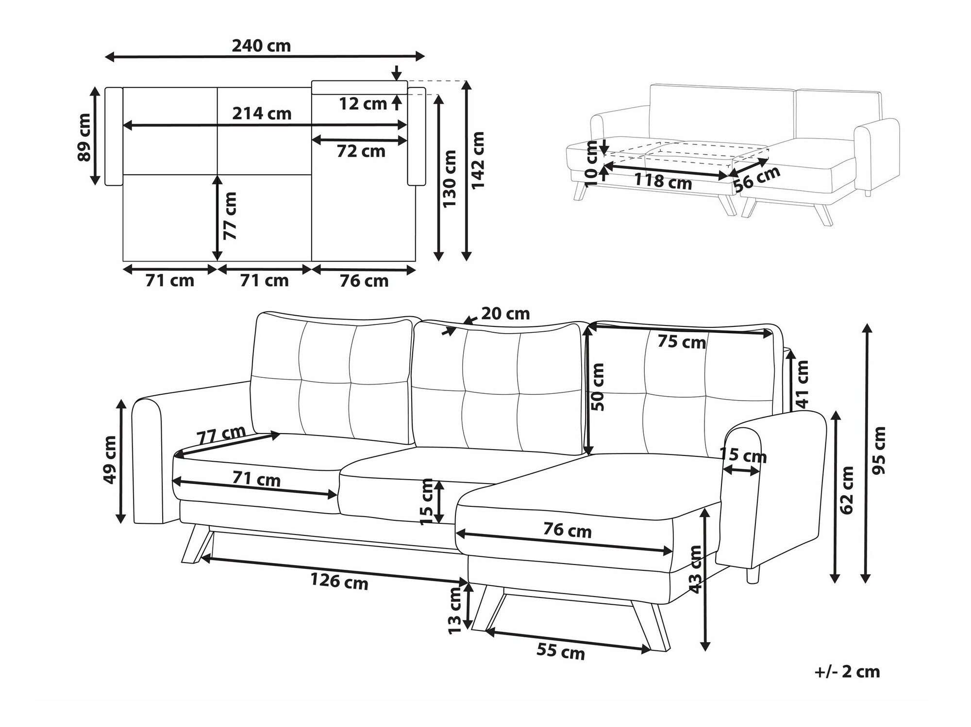 Угловой диван Berwyn 1656 (Бежевый)