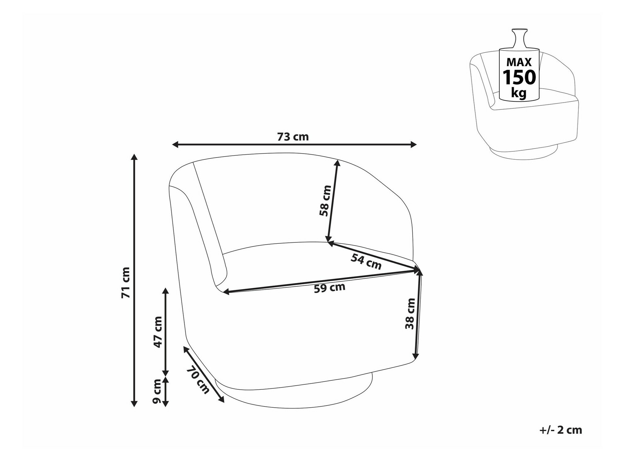 Krēsls Berwyn 1372 (Balts)