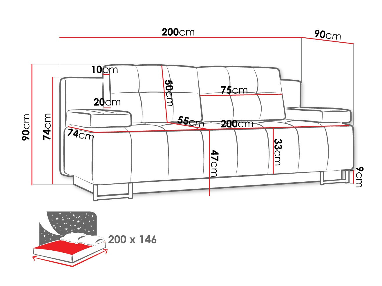 Диван-кровать Columbus 151 (Lux 11)