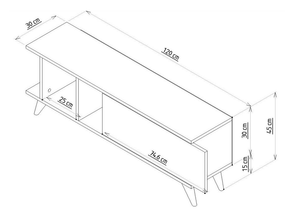 TV galds Kailua 1952 (Antracīts + Balts marmors)