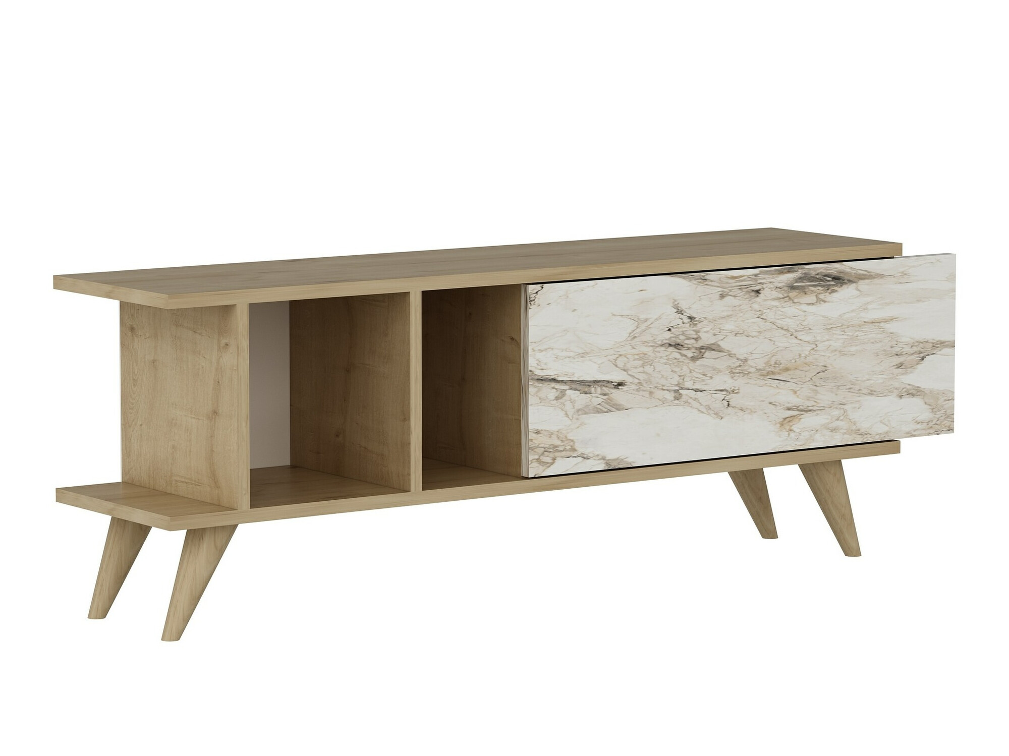 TV galds Kailua 1952 (Ozols + Balts marmors)